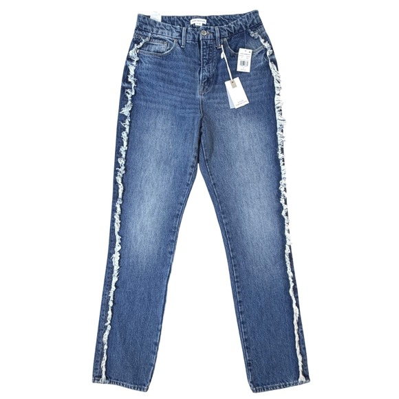 Good American Denim - Good American Good Boy Jeans NWT Womens 4 Side Fray High Rise Straight Leg Curvy